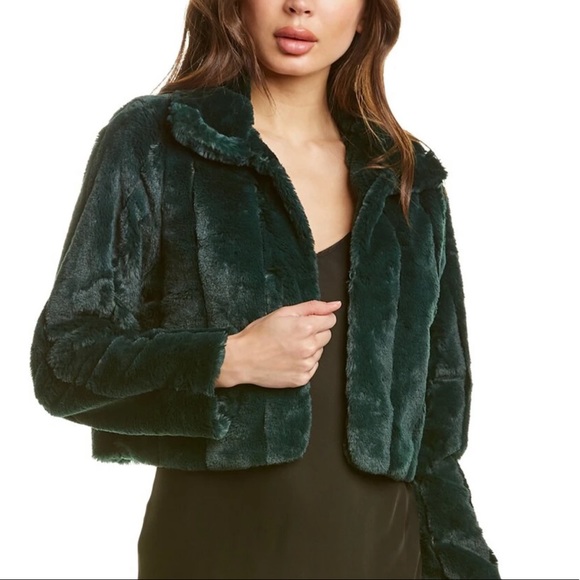 Laundry by Shelli Segal Faux-Fur Shrug M / Emerald